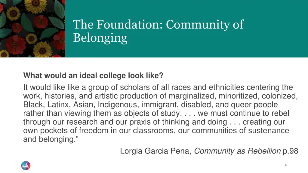 the foundation community of belonging