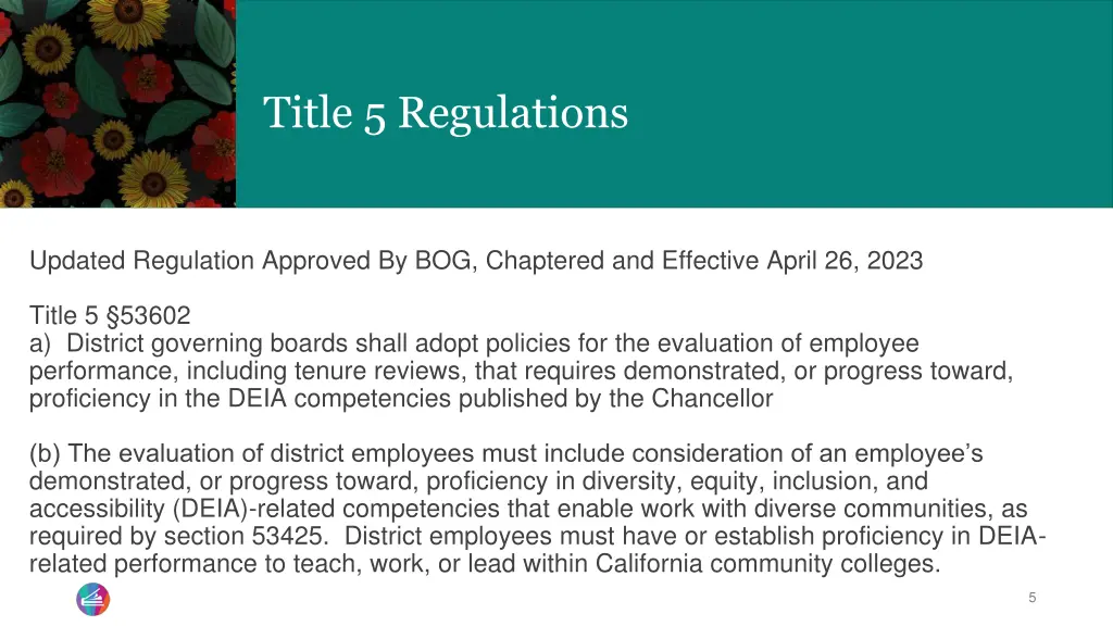 title 5 regulations