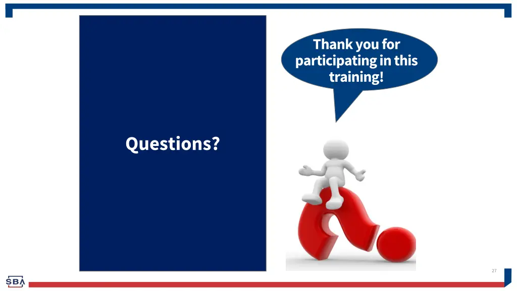 thank you for participating in this training