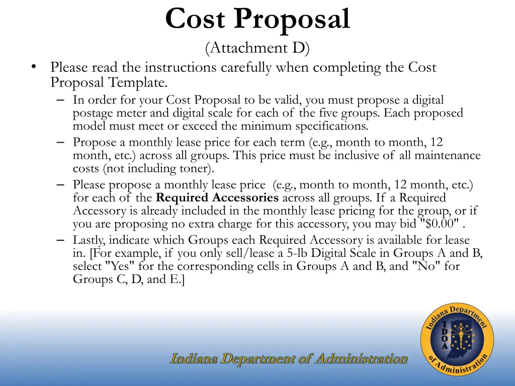 cost proposal attachment d 1