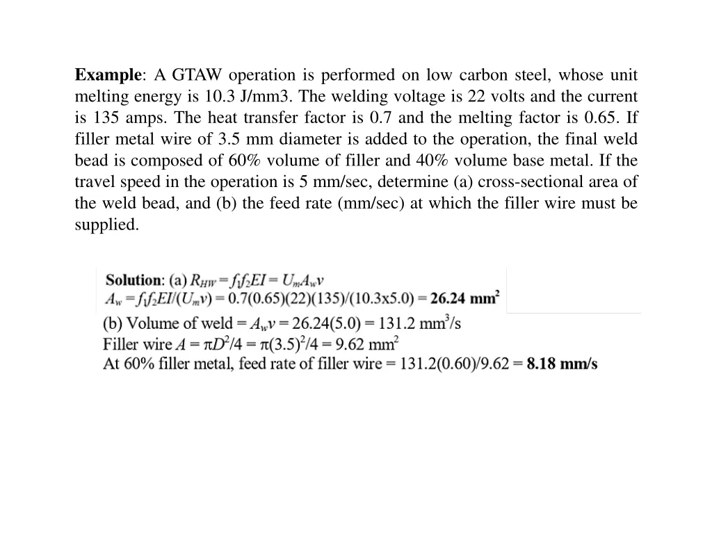 example a gtaw operation is performed