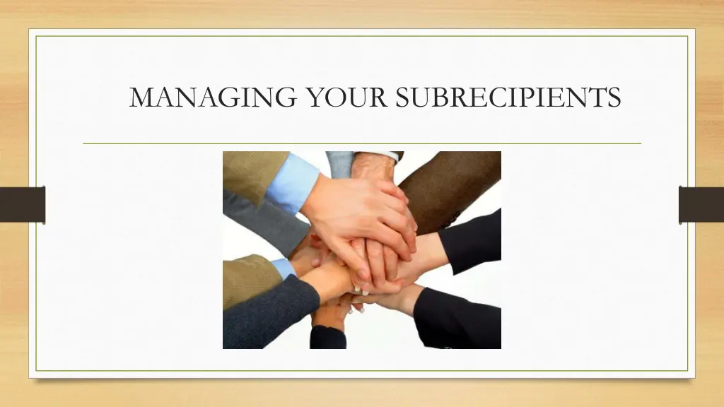 managing your subrecipients