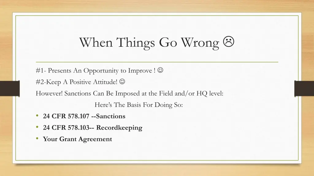 when things go wrong