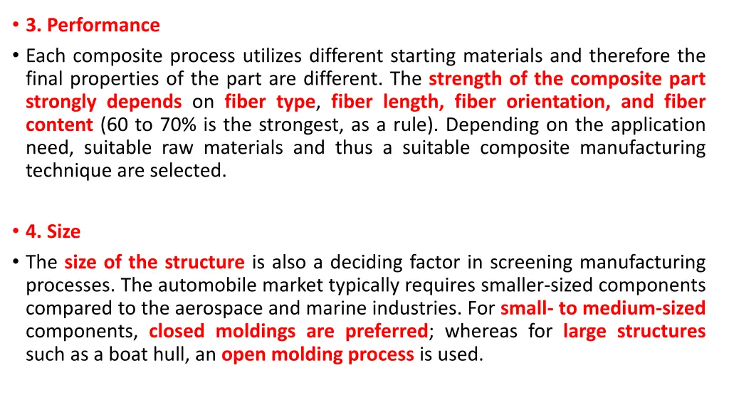 3 performance each composite process utilizes