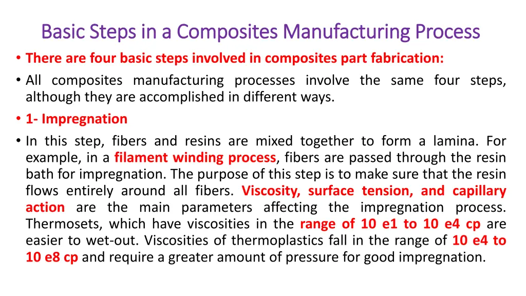 basic steps in a composites manufacturing process