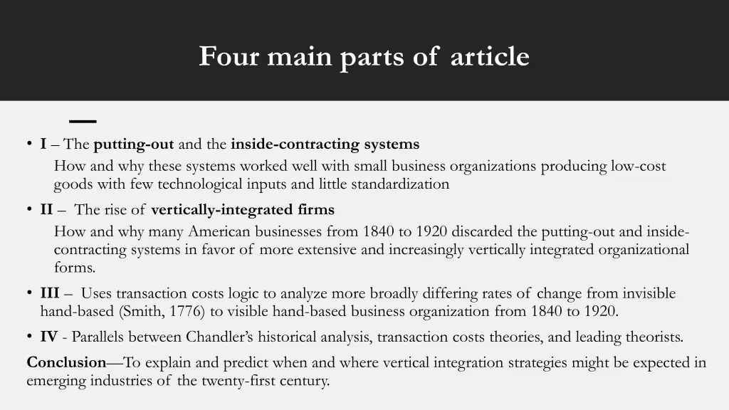 four main parts of article