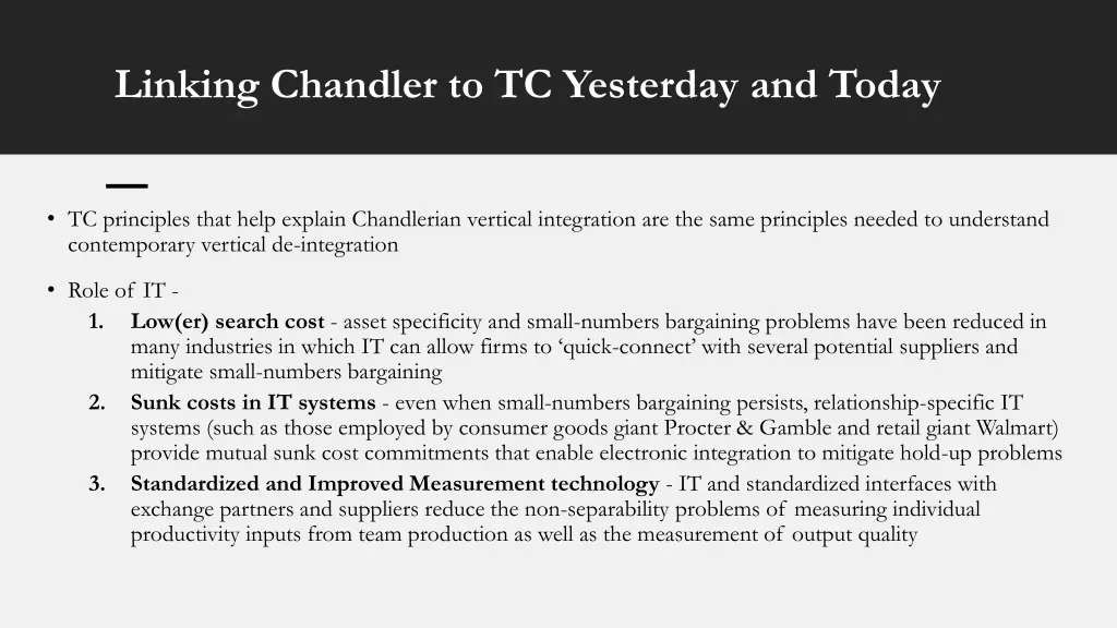 linking chandler to tc yesterday and today