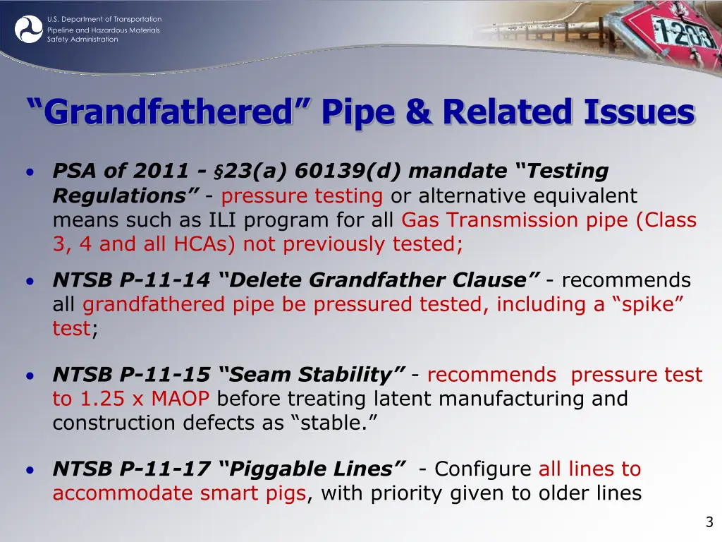 u s department of transportation pipeline 2