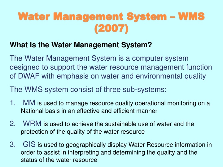 water management water management system