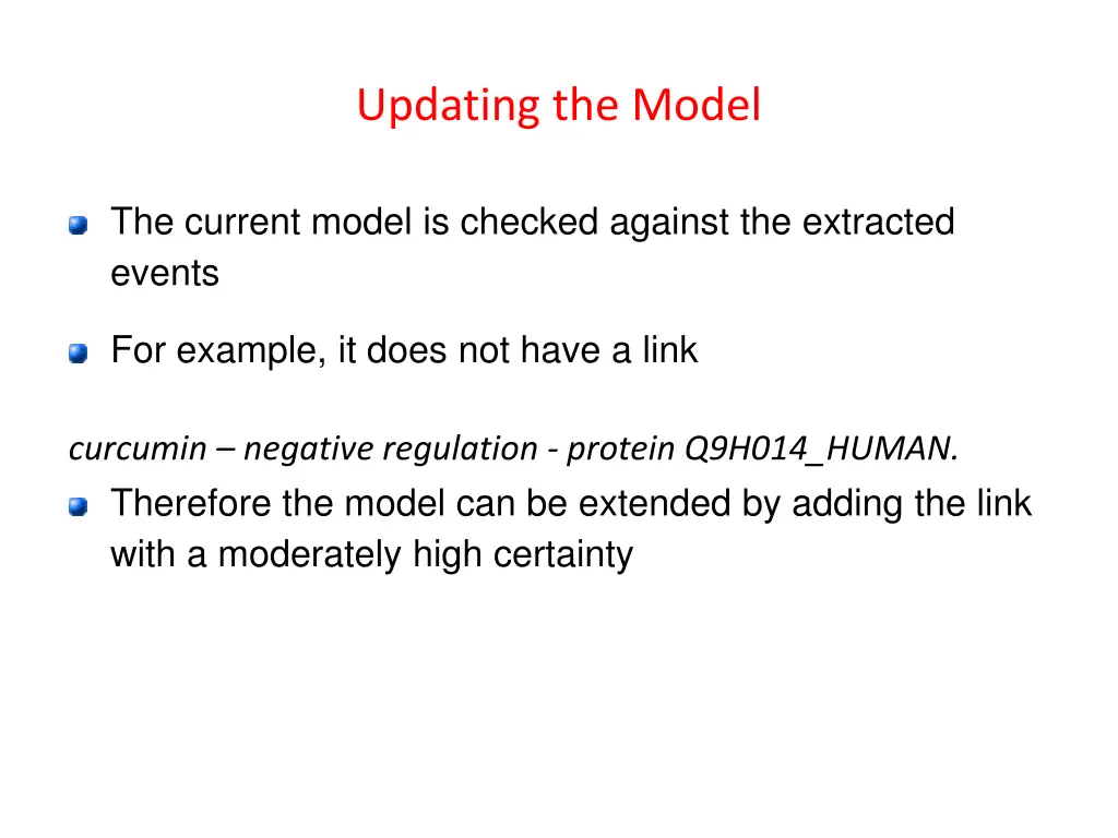 updating the model