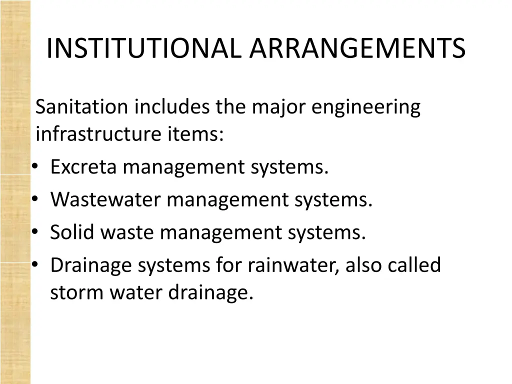 institutional arrangements