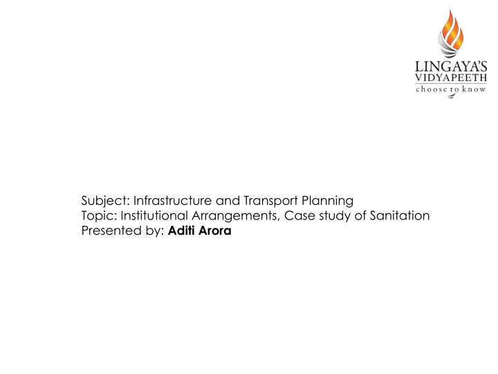 subject infrastructure and transport planning