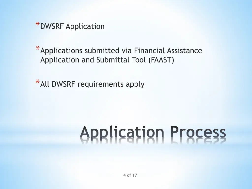 dwsrf application