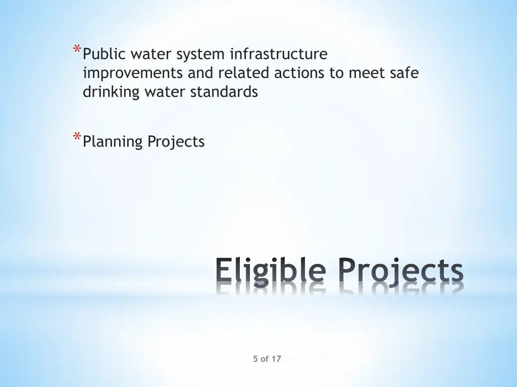public water system infrastructure improvements