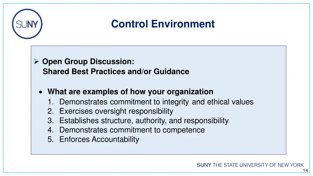 control environment 4