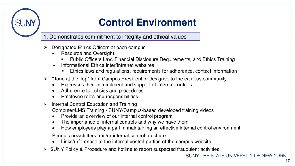 control environment