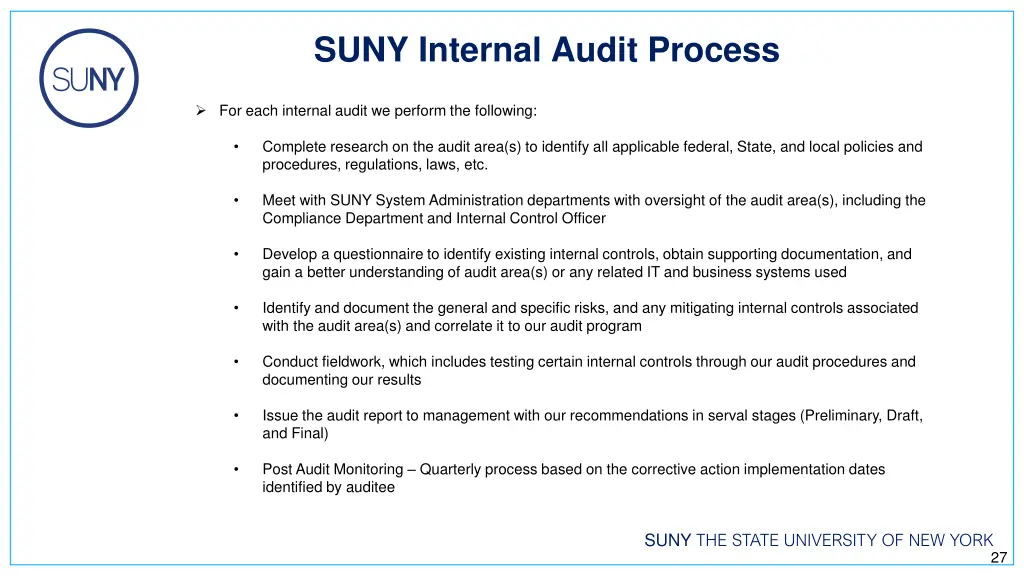 suny internal audit process