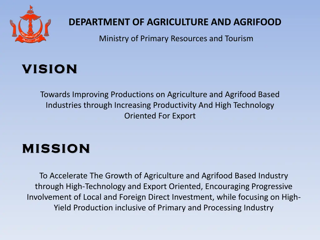 department of agriculture and agrifood