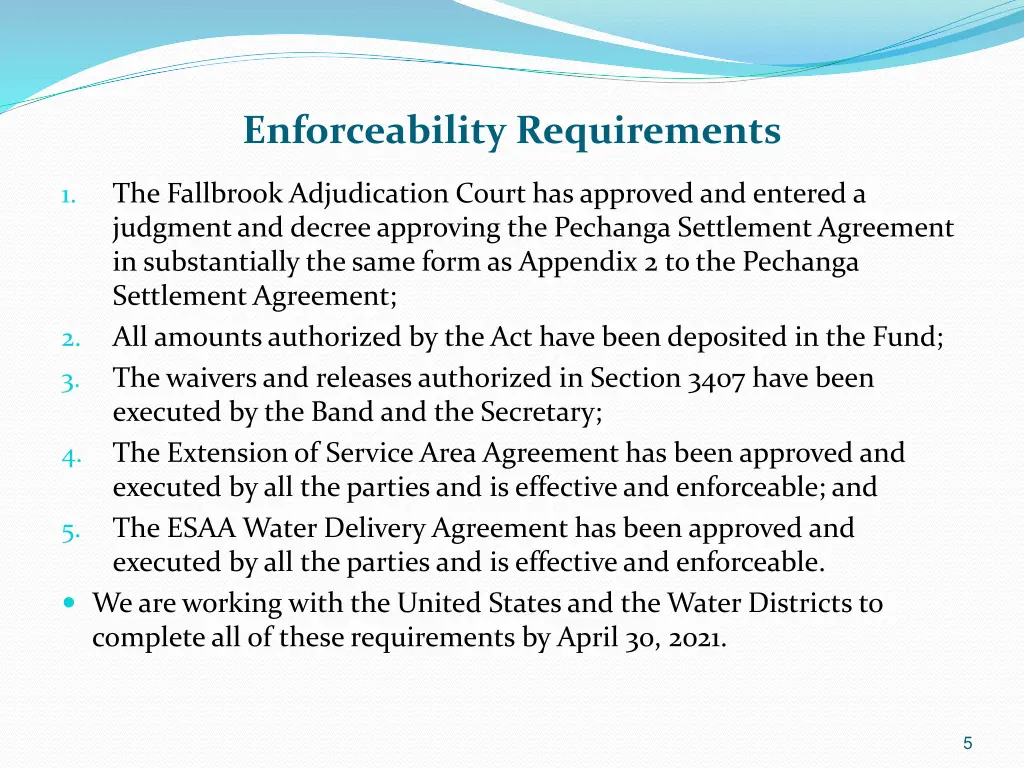 enforceability requirements