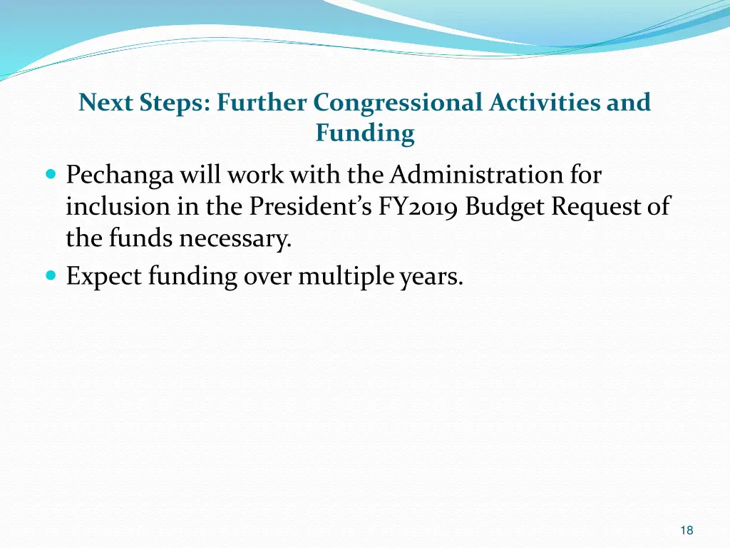 next steps further congressional activities 2