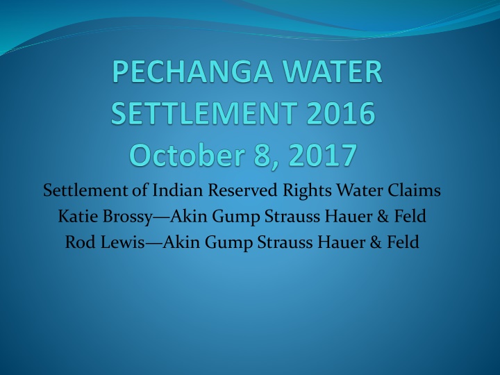 settlement of indian reserved rights water claims