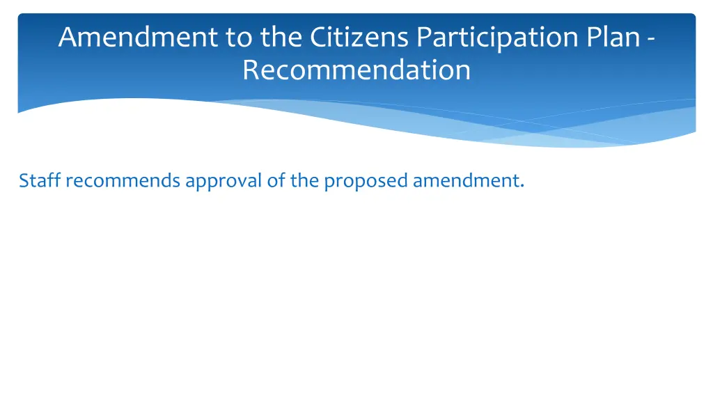 amendment to the citizens participation plan 2