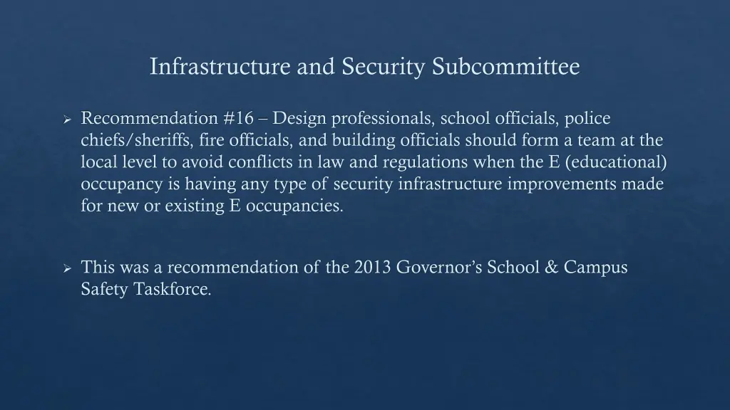 infrastructure and security subcommittee 15