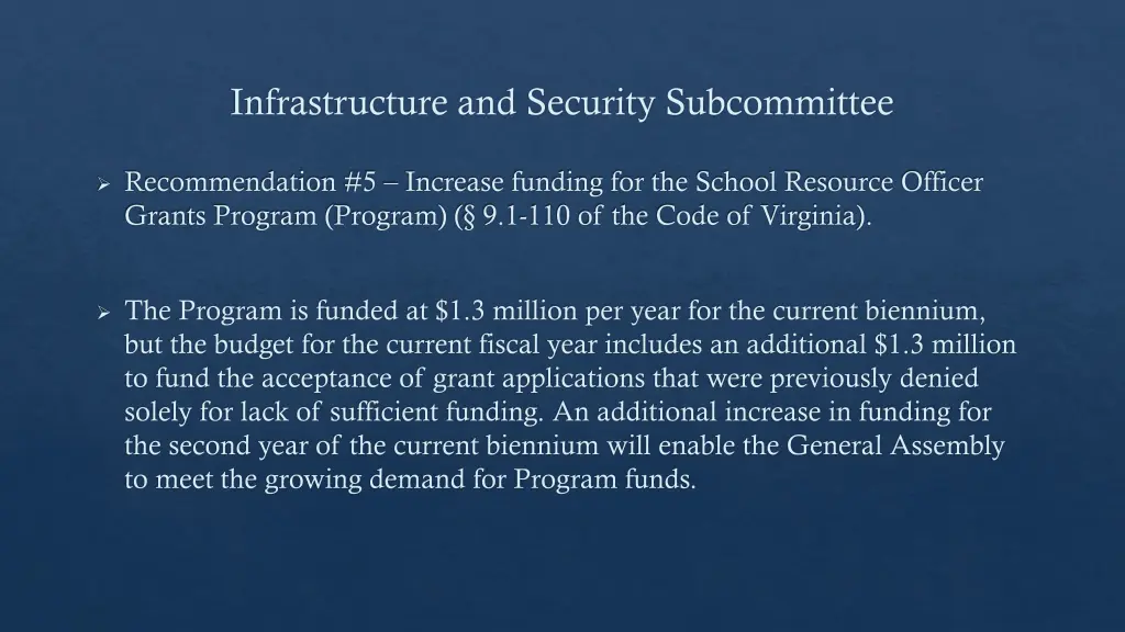 infrastructure and security subcommittee 4