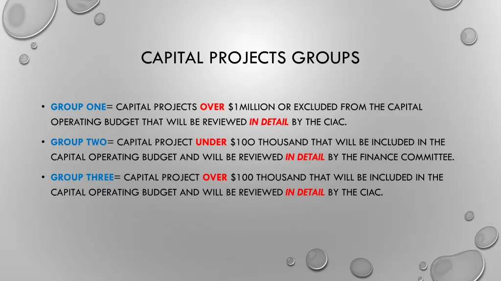 capital projects groups