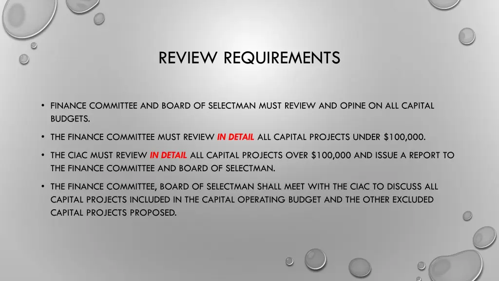review requirements