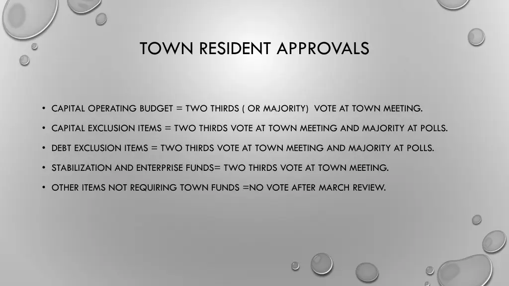 town resident approvals
