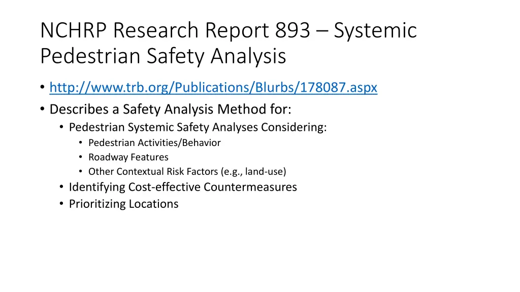 nchrp research report 893 systemic pedestrian