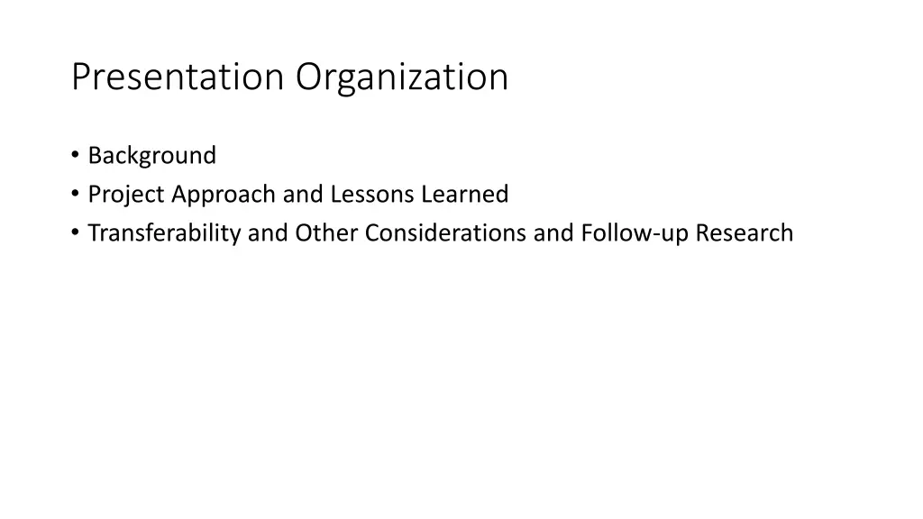 presentation organization