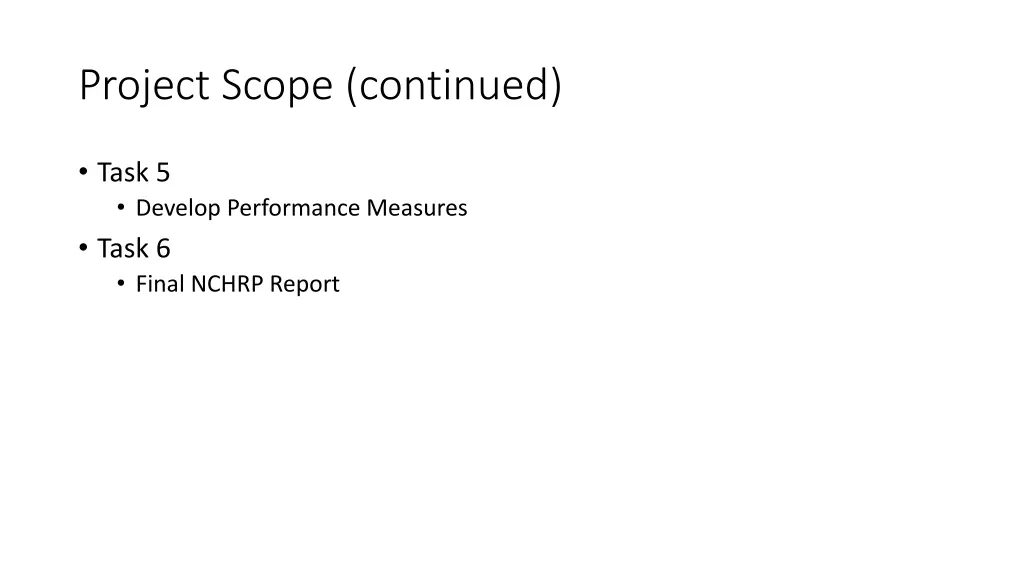 project scope continued