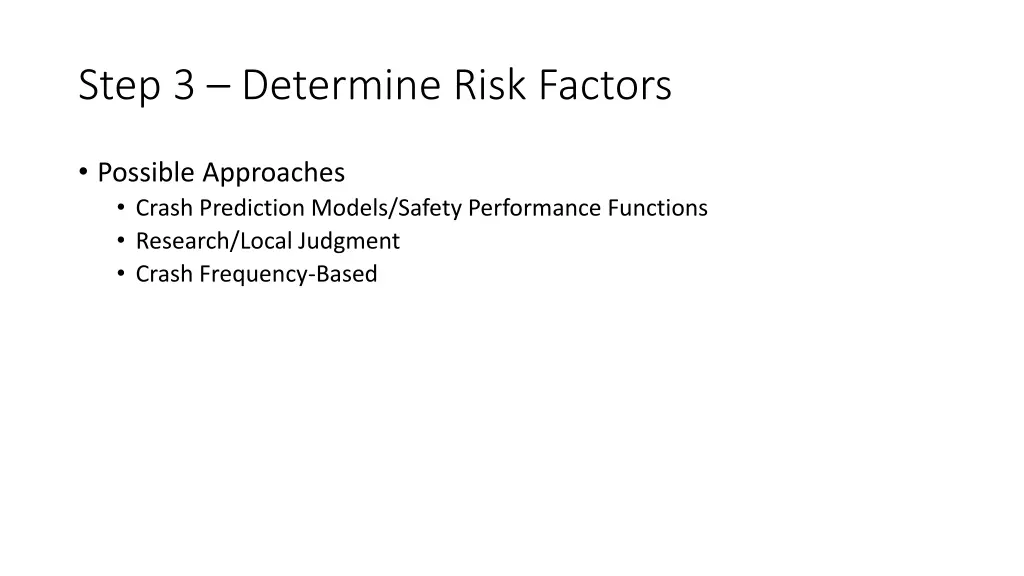 step 3 determine risk factors