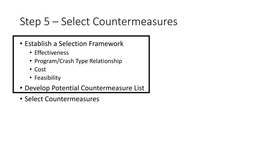step 5 select countermeasures