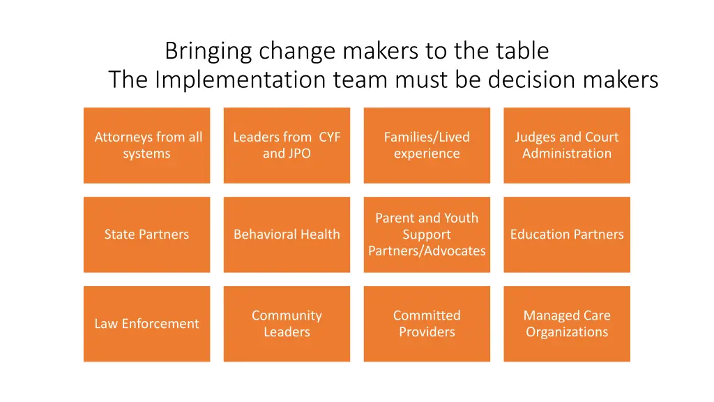 bringing change makers to the table