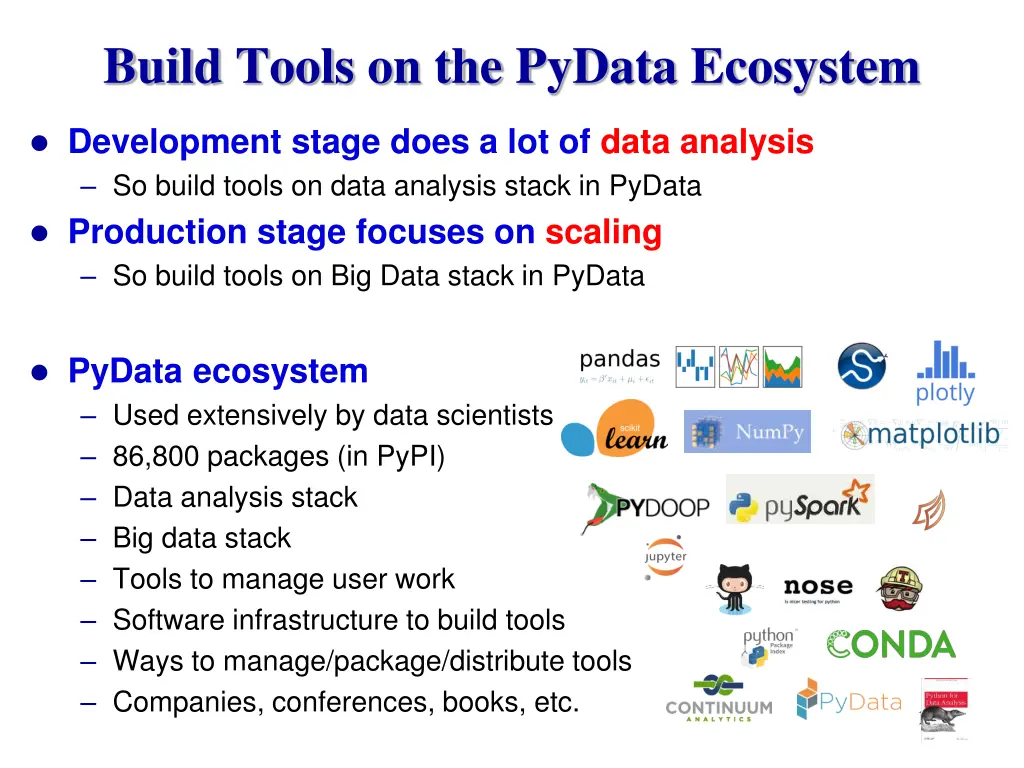 build tools on the pydata ecosystem