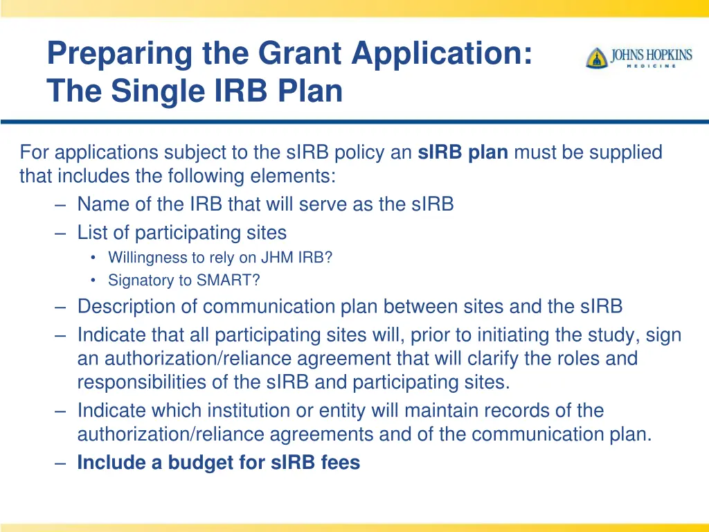preparing the grant application the single