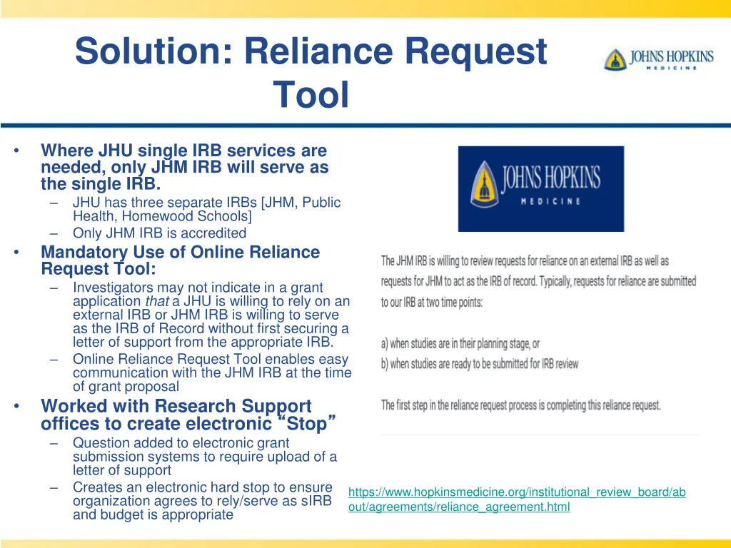 solution reliance request tool