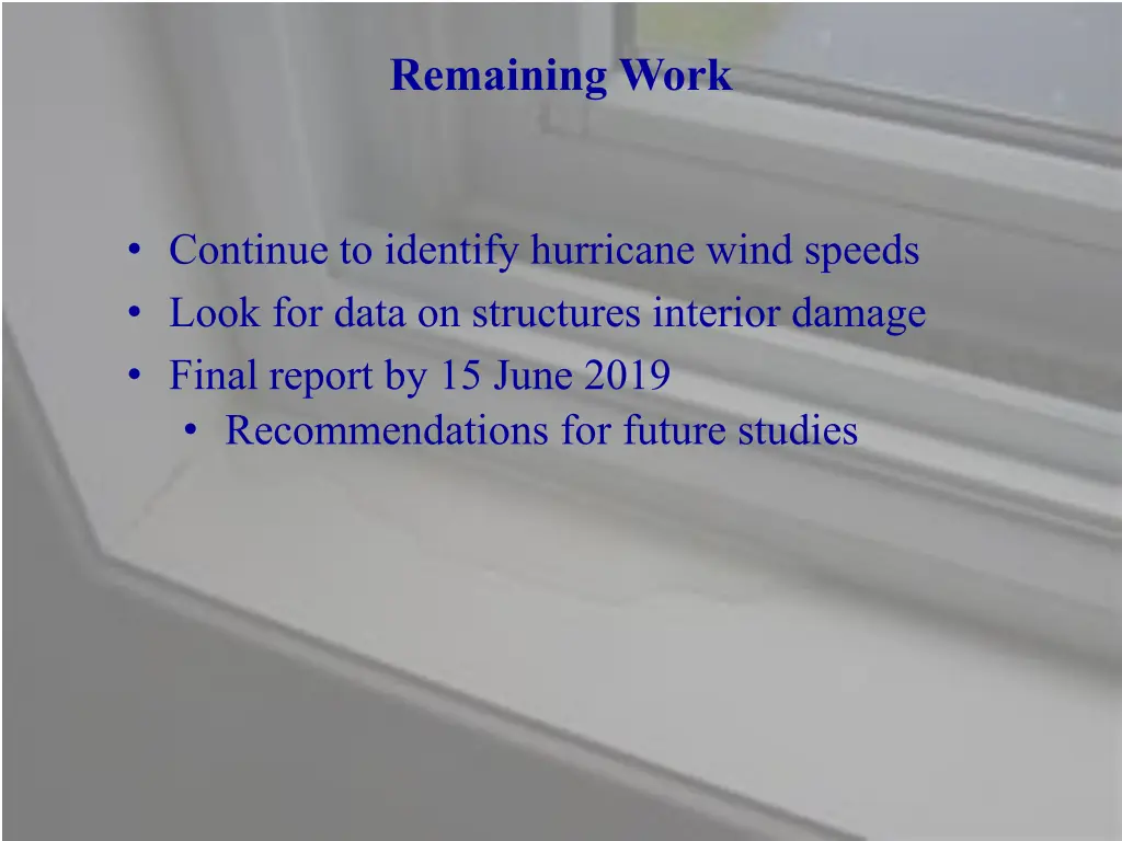 remaining work