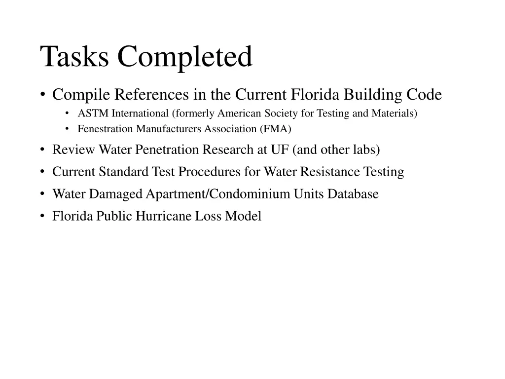 tasks completed