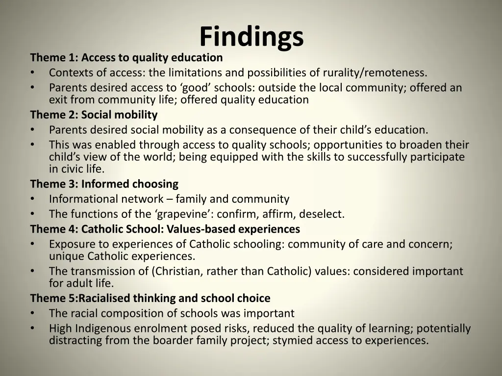 findings