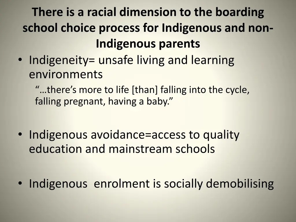 there is a racial dimension to the boarding