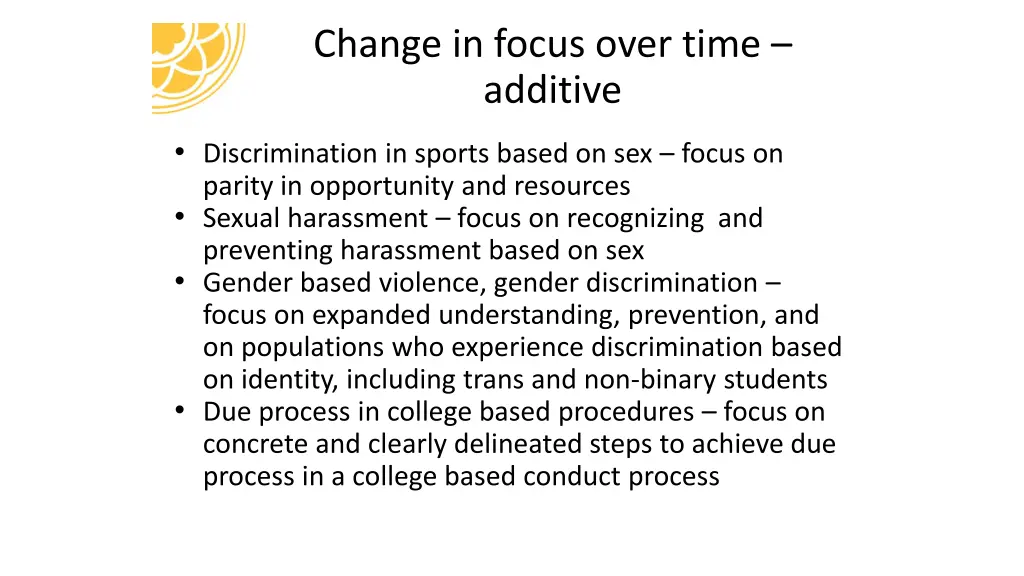 change in focus over time additive