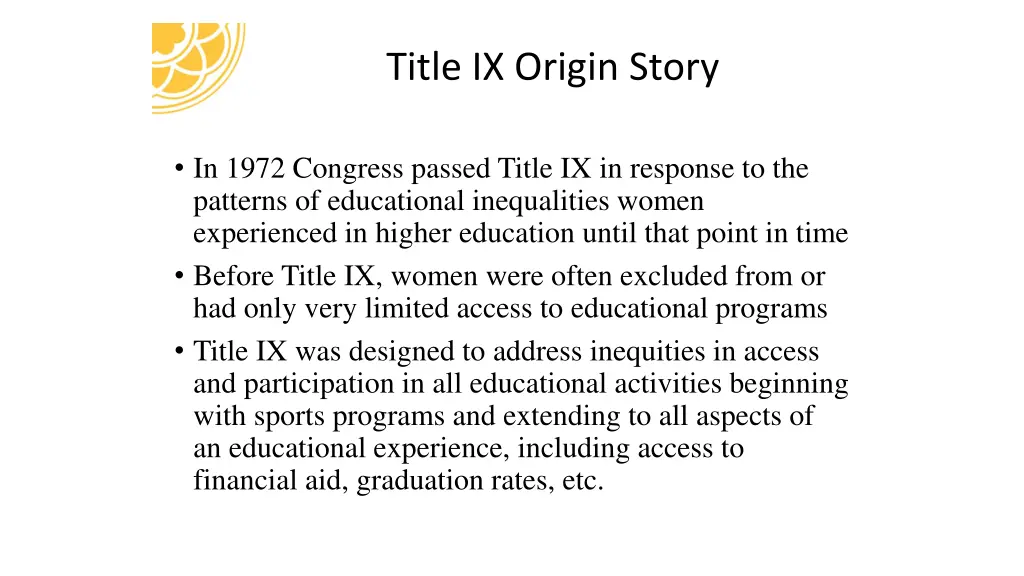 title ix origin story