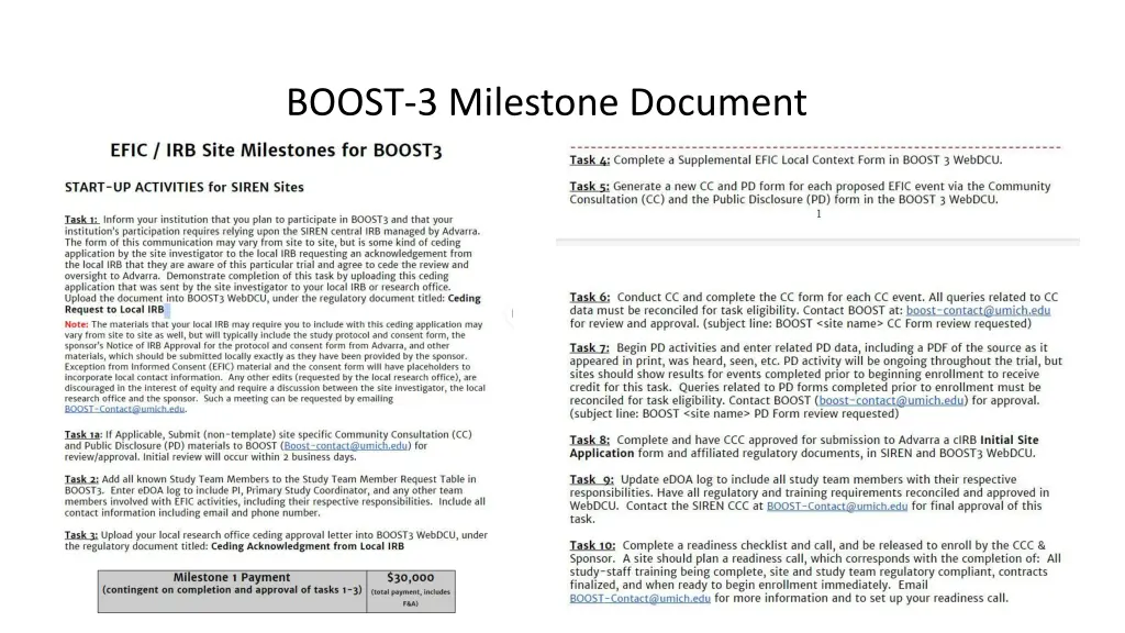 boost 3 milestone document