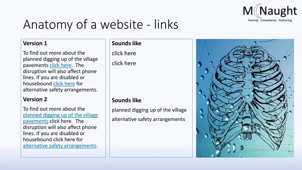 anatomy of a website links