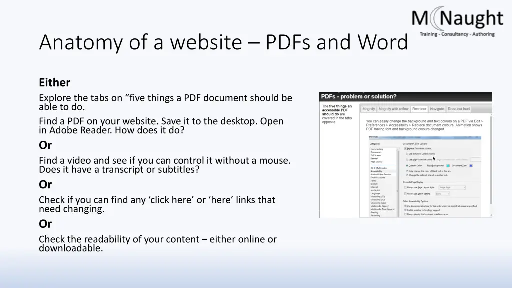 anatomy of a website pdfs and word