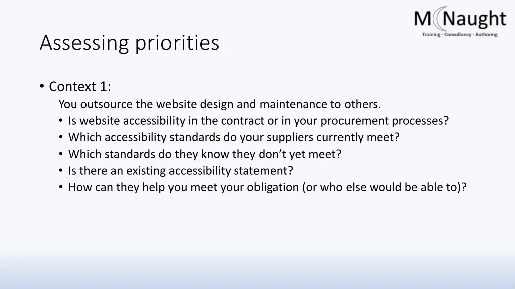 assessing priorities